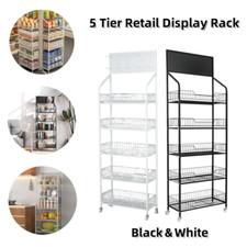 5 Tier Grid Display Rack Supermarket Shelf Display Rack Retail Display Rack Move