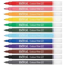 Berol Colour Fine Tip Pens Assorted Colours Pack Of 12