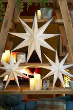 ONE x 12" (30cm) NORDIC PAPER STAR Christmas Decoration - Ten Colours -UK
