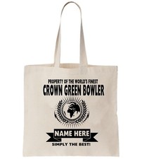 Crown Green Bowls Personalised Tote Bag Shopper Thanks Amend Birthday Gift