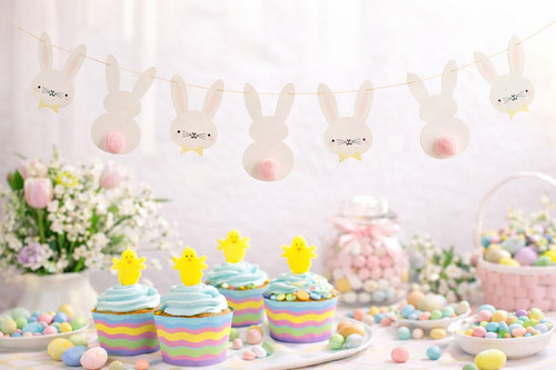 Easter bunny banner bunting - easter,