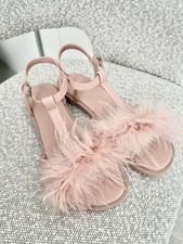 NEW Zara Pink Feather Flat