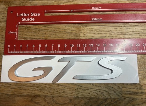 Porsche gts rear badge silver - badge,