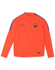 NIKE Boys Barcelona Graphic Pullover Tracksuit Top 13-14 Years XL  Orange ZW36