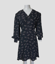 Lulu Guinness Dress UK14 Black Cat Print Pinup Rockabilly Retro 30s 40s Vtg-Styl