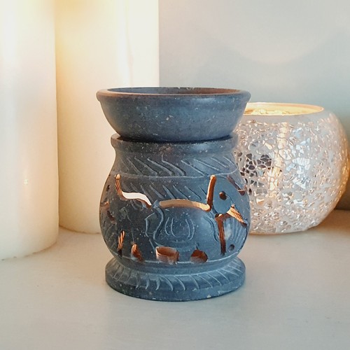Elephant soapstone oil burner - elephant,
