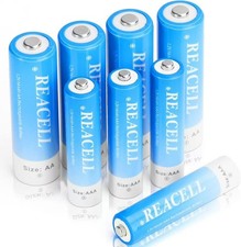 REACELL Rechargeable AA AAA Batteries High-Performance Capacity Ni-MH Batteries