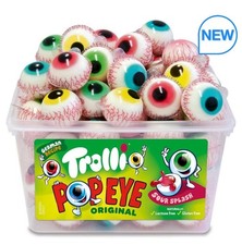 Trolli Pop Eye 60 Pack Halloween Gummy Eyeballs – Sour Fruity Candy 1.1kg - New