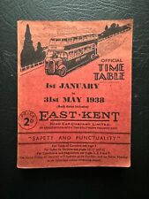 Jan 1938 East Kent Road Car Company Canterbury Bus Timetable Route Map Guide