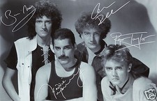 QUEEN ENTIRE GROUP AUTOGRAPH SIGNED PHOTO POSTER FREDDIE MERCURY