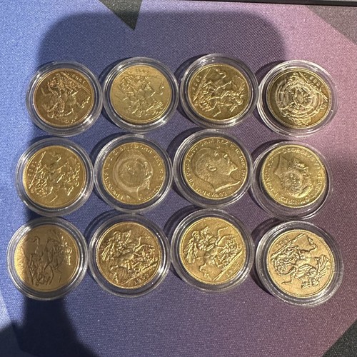 Gold sovereign mixed coins x12 - mixed,
