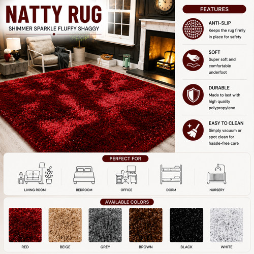 Large shaggy rugs - soft, fluffy