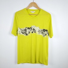 Icebreaker M Tech Lite II T-shirt Men's Yellow Green Merino Wool Mountain Top