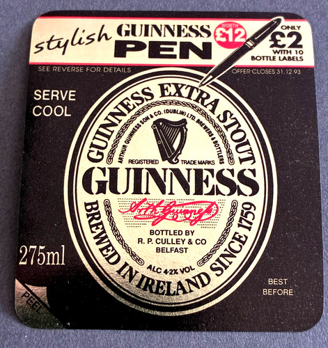 Guinness extra stout label - extra,