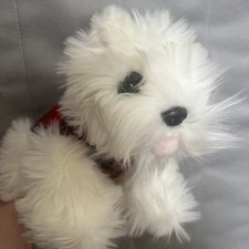 Keel Toys, Soft Collection, White Fluffy Westie Dog Plush with coat