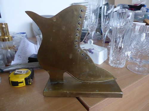 Vintage brass shoe - , match