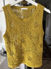 ZARA OPEN WEAVE MUSTARD COTTON