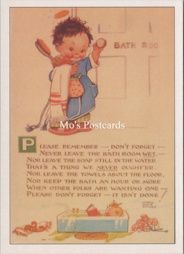 Children postcard bath time - postcard,