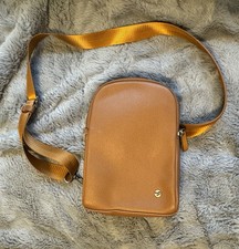 INICAT Women's Sling Crossbody Bag Shoulder Bag Mini Faux Leather Light Brown