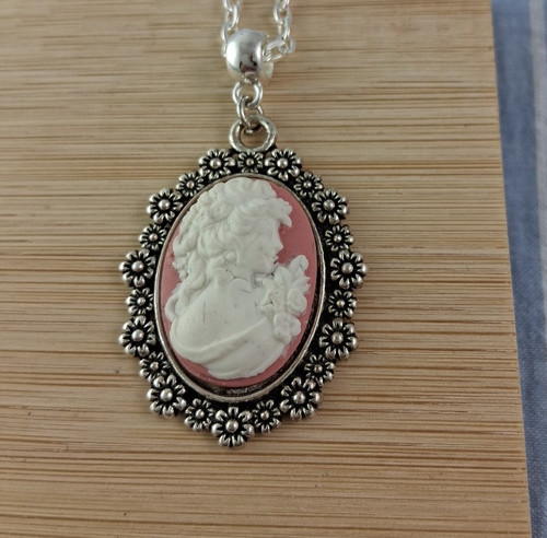 Cameo necklace female portrait - necklace,