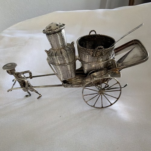 Asian rickshaw figural salt - figural, &