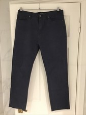 BLUE HARBOUR Navy Zip-Fly Tapered Leg Jeans - size W34" x L29" (UK)