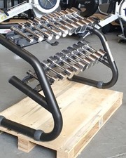 TECHNOGYM 1-10KG Chrome Dumbbell Set With Weights Storage Rack Gym Equipment UK