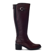 Moda In Pelle Women's Sansho Burgundy Leather Knee High Riding Boots