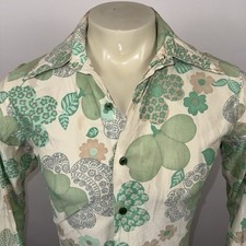 Vtg 60s 70s Disco Shirt Mens
