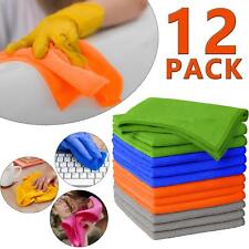 12 Pack Microfiber Cleaning Cloths Dishcloth Car Polishing Drying 32cm X 32cm