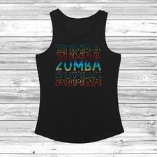 Zumba Rainbow Womens Vest Tee Gym Workout Fitness, JC015, Latin American Dance,