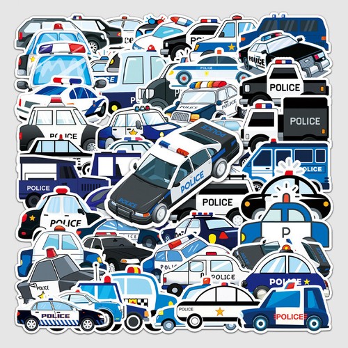 50pcs police cars theme - 50pcs,