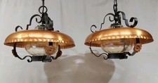 Pair of Vintage Copper, Glass