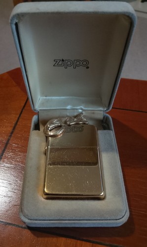 Gold plated zippo lighter - gold,