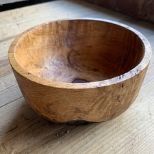 Rustic Wooden Bowl  Hand Turned Burr Wood Centrepiece Bowl Farmhouse Style 