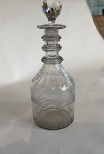 Antique glass decanter with - antique,