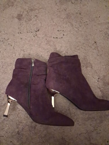 Purple suede ankle boots with - boots,