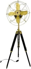 Vintage Brass Tripod Floor Fan