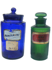 Antique Apothecary Jars cobalt