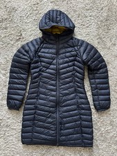 Rab Women's Microlight Alpine Down Parka Jacket Blue Size 10 Faulty Zip