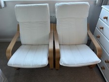 2 x IKEA POÄNG  ADULT CHAIRS CREAM