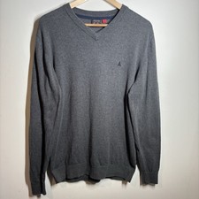 Musto Mens Wool Blend Grey Jumper Pullover Sweater Size Large Casual 