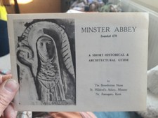 MINSTER IN THANET ABBEY Kent  vintage  Guide illustrated history 