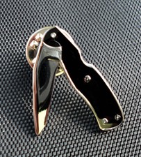 Black Penknife PIN BADGE Military Style knife  #56