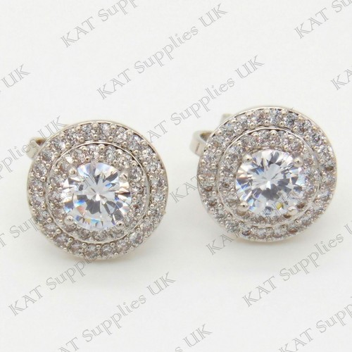 Clip round crystal - crystal, silver