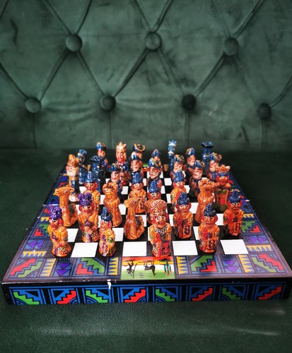 Vintage folding ceramic - ceramic, chess