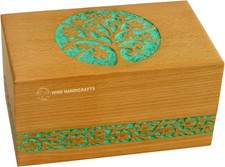 Hind Handicrafts Wooden Box Funeral Cremation Urn for Human Ashes, Adult Large