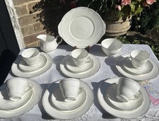 Vintage Duchess Ascot Bone China White & Gold  21 Piece Tea Set