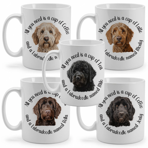 Personalised mug labradoodle - personalised,