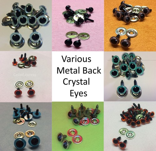 Crystal safety eyes - with, metal